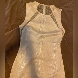 BCBG Generation Cream Sleeveless Lace Back Mini Dress Cream Small